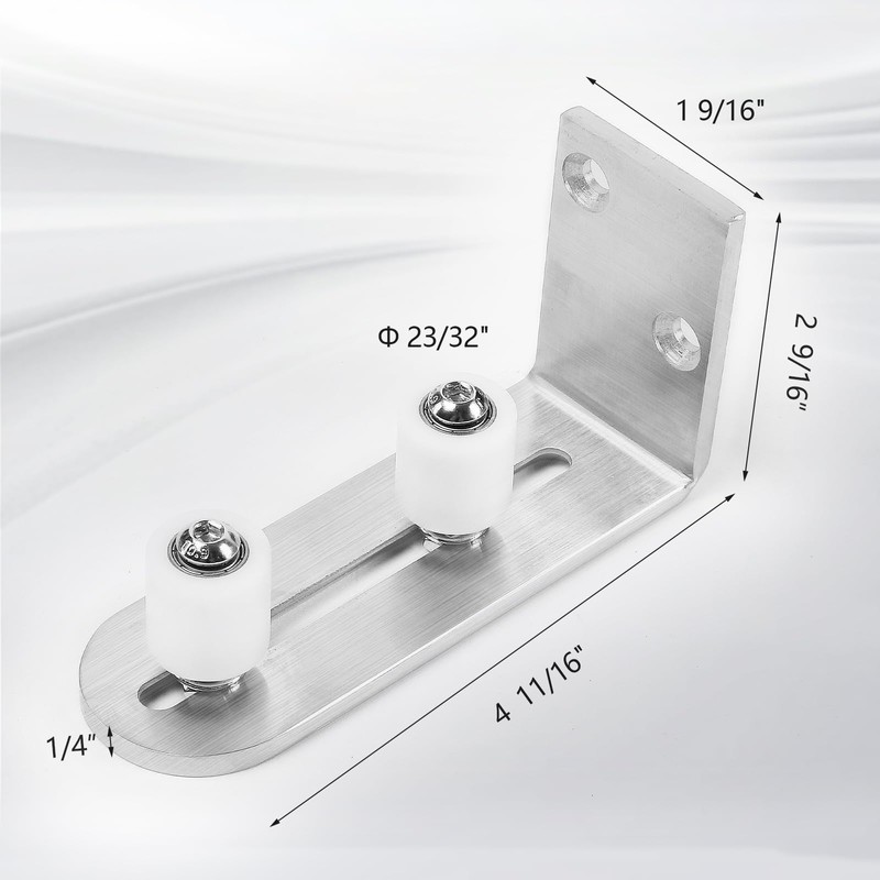 Kinmade Barn Door Bottom Floor Guide Brushed Nickel,Flush Bottom Design,Adjustable