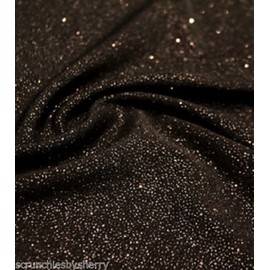 Glitter Knit Hair Scrunchies Ponytail Holders handmade by Scrunchies by Sherry (Black)