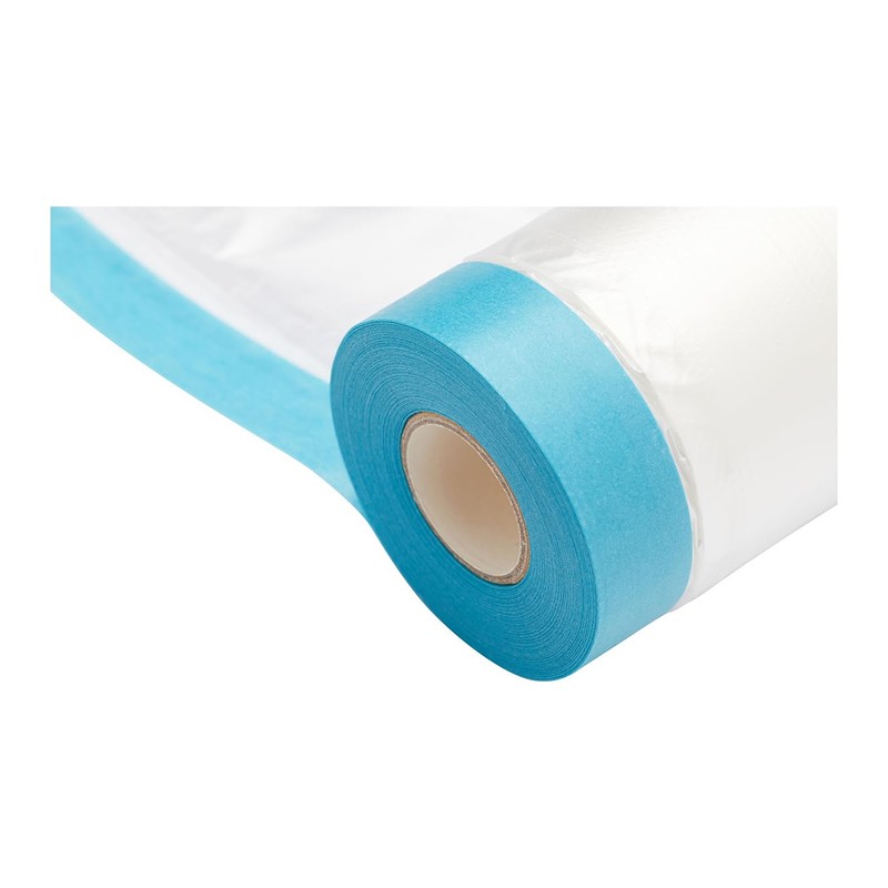 ProDec 110cm x 25m Pre-Masked Polythene Dust Sheet Roll, Dustproof