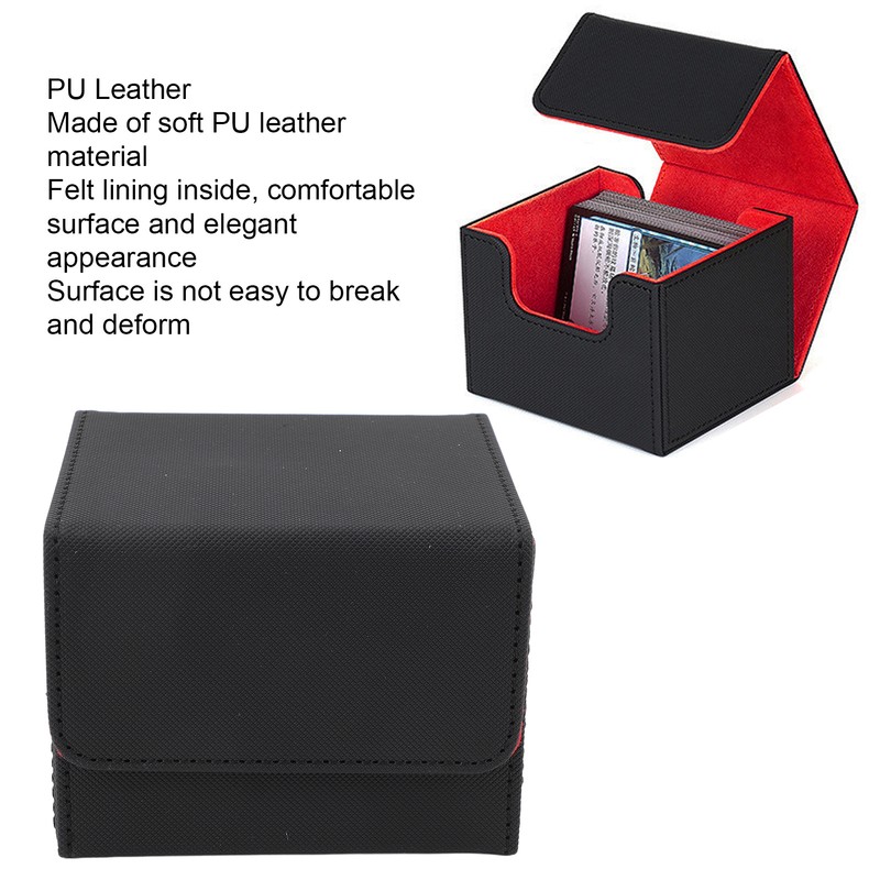 Card Storage Box Multipurpose Large Capacity Flip Side Insert PU