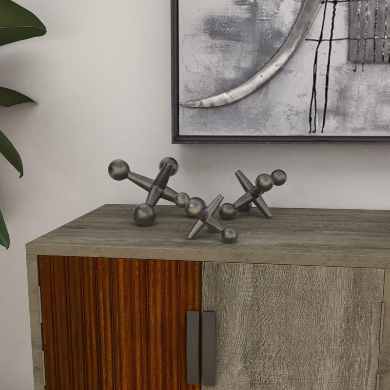 Deco 79 Metal Jack Decorative Sculpture Home Decor Statues, Set