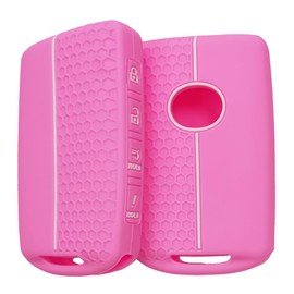 Chaexii Mazda Autoschlüssel Schutzhülle für Mazda 3 6 CX30 MX30 CX9 X9 CX5 X5 CX8 MX5 SS30 Schlüsselhülle,4 Tasten Schlüsselhülle aus Silikon Zubehör (Rosa)