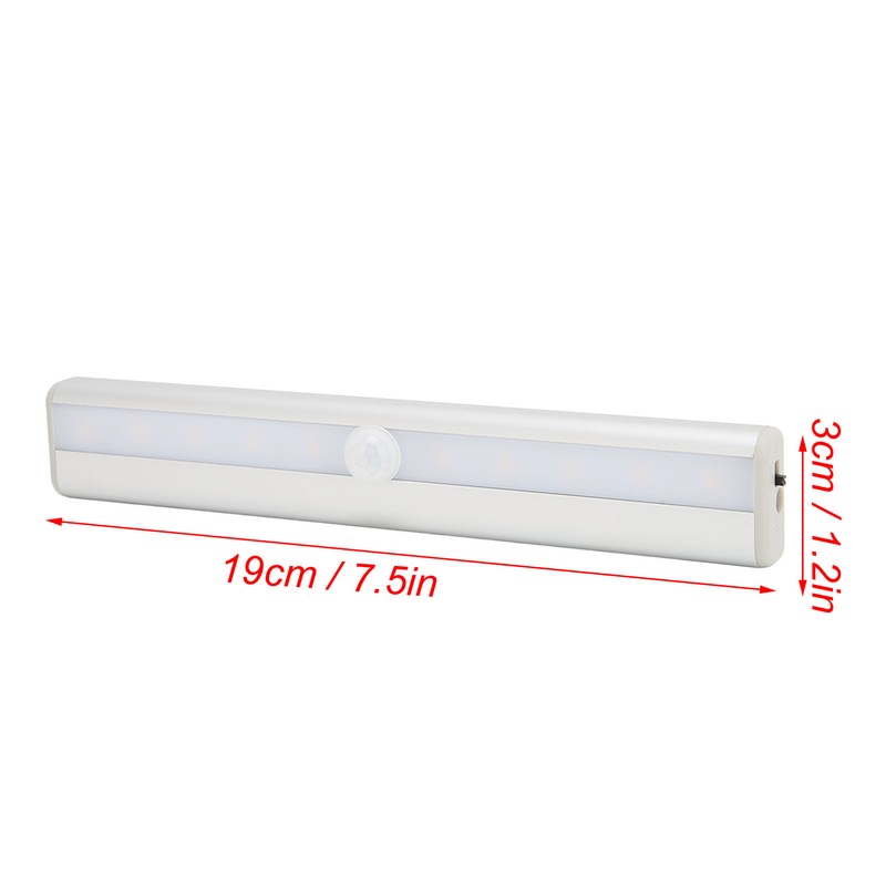 Motion Sensor Light Warm Light 10 LEDs Rechargeable Induction Night