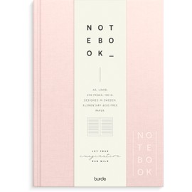 burde Textile Notizbuch, A5, liniert, 240 Seiten, mit dickem Premium-Papier, 100 g/m², Grau