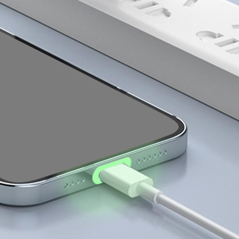 NUOLUX 50pcs Luminous Charging Port Protective Film Fluorescent Luminous High