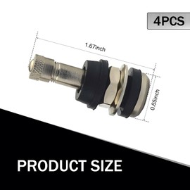 Diamall 4 PCS TR416 Valve Stems, Coper Metal Valve Stems Outer Mount Fit 0.453" & 0.625" Rim Hole, 1 1/2" Long High Pressure Tubeless Tire Valve Stems Outer, Fit for Cars Motorcycles (Silver#2)