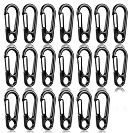 Nogeqi 20 Pcs Small Mini Carabiner Clip, 1.2 Inch Tiny Spring Snap Hook Keychains, Black Mini Carabiner for Outdoor Hiking Fishing Camping Backpack Accessories