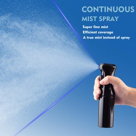 HPPFFY Continuous Spray Bottle for Hair, 1Pack Whole Black 6.8oz Mister Spray Bottle, Hair Spray Bottles for Hairstyling, Cleaning, Plants, Pets, Salons & More