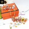❗Limited Edition❗Orange Flower Handmade Nail Tips - Short Straight Coffin