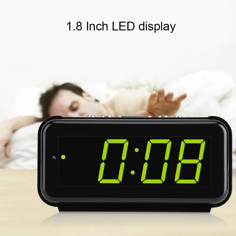 Electronic Table Digital Alarm Clock Desktop LED Display Snooze Function