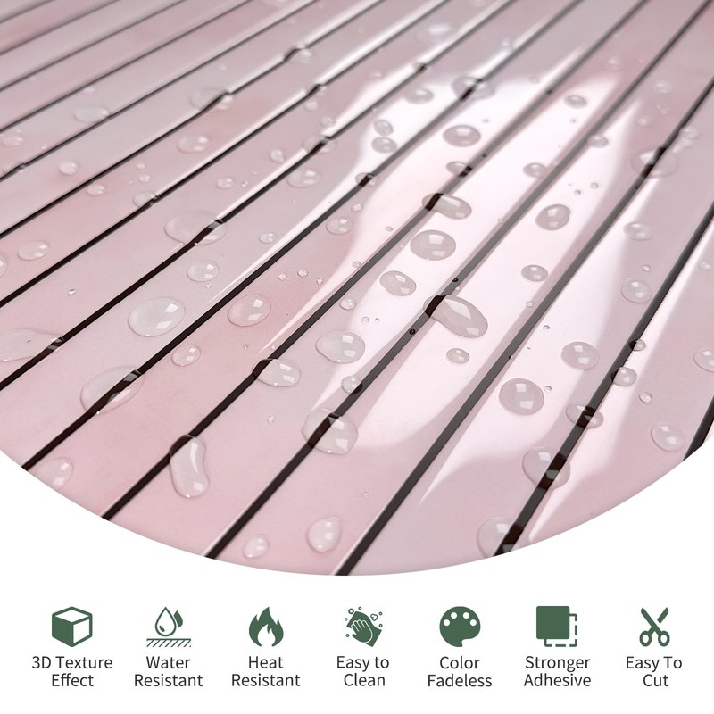 MOONFUN 10 Sheet Upgraded Thicker Peel and Stick Backsplash,12"x12"Pink Premium