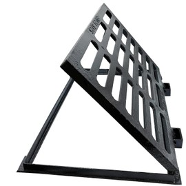 MASSLUNT Cast Iron Drain Grate and Frame 24x16 in, B-Class 28100 lbs Heavy-Duty Driveway Channel Cover, Outdoor Trench Drainage Grate with Base, Rectangle Metal Sewer Cover (IL23.6 x IW15.7)