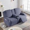 Ruaozz Stretch Loveseat Recliner Covers with Console 4-Pieces Recliner Sofa