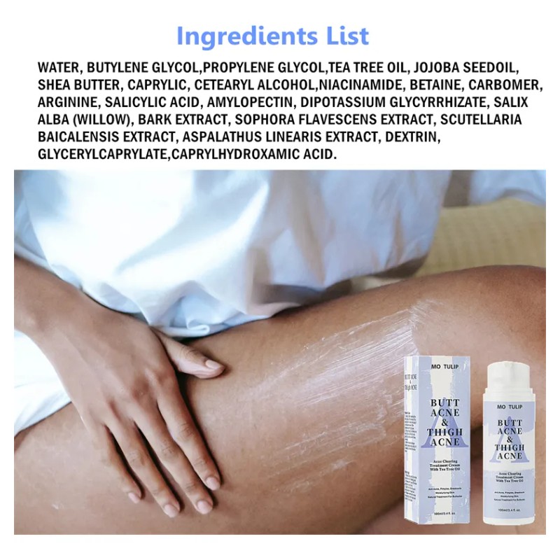 Aceite Cremoso De Árbol De Acné Para Glúteos, Elimina El