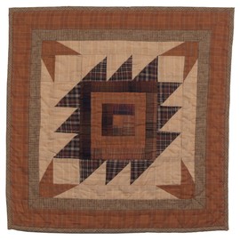 Harvest Log Cabin Wall Hanging Quilt 18 Inches by 18 Inches 100% Cotton Handmade Hand Quilted Heirloom Quality