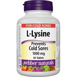 Webber Naturals L-Lysine, 1000 mg, 60 Tablets