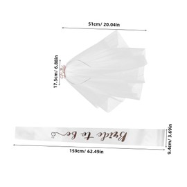 Ipetboom Chic Satin Sash Headband Veil for Bachelorette Party Engagement Events Lightweight Comfortable for Bride Celebrations