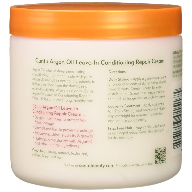 Cantu Argan Oil Leave-In Conditioner Repair Cream 16 Ounce (473ml)