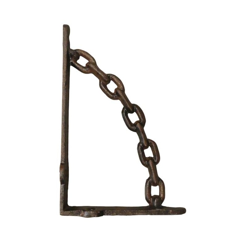 4 Cast Iron Rustic Chain Brackets Braces Bookshelf Brackets