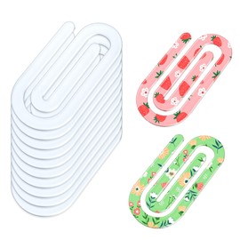 HYHOSHI 10 Pack Sublimation Blanks Acrylic Paper Clips, 4" x 2" Jumbo Paper Clips Clear for Heat Transfer DIY Design, School Classroom Stationery Office, Home Gift Crafts Supplies