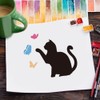 FINFERINSPIRE Pack of 9 Stencils with Peeping Cats for Painting