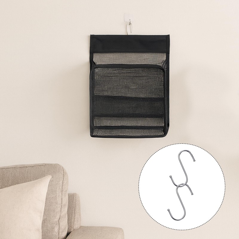 Xelsluthe MesMesh Shower Caddy Hanging Organizer With Hooks, PVC Bathroom