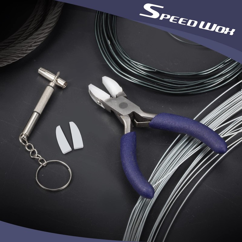 SPEEDWOX Clasp Frame Finishing Pliers, 2 Spare Replacement Parts Included,