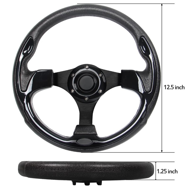 Universal EZGO Steering Wheel with Black Aluminum Frame Golf Cart
