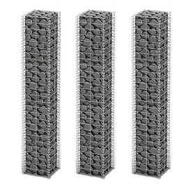 vidaXL 3X Gabion 59" Steel Retaining Wall Garden Edging Cage Basket Planter