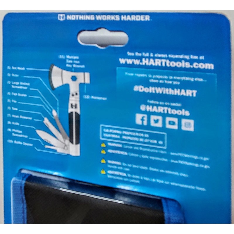 Hart 12-in-1 Heavy Duty Hatchet Multi-Tool 7" Long + Storage