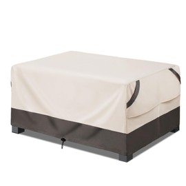 Bestalent Patio Furniture Covers Waterproof, Outdoor Rectangular Coffee Table Covers Heavy Duty, Fits up to 74L x 47W x 28H inches (Beige/Grey)