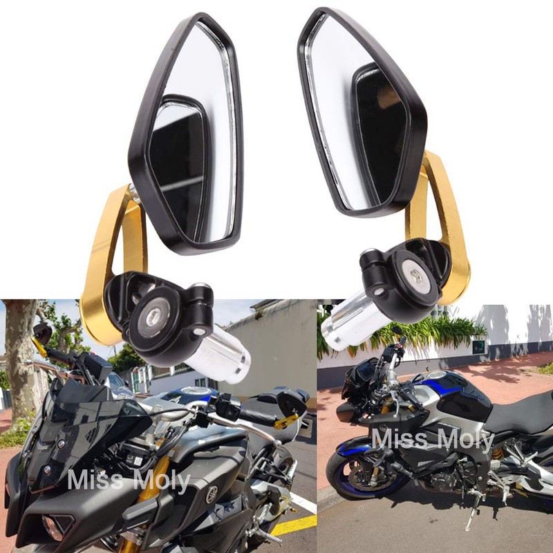 Motorcycle Bar End Side Mirrors 7/8" 22mm Aluminum Alloy Handlebar