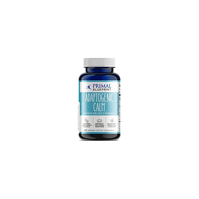 Primal Blueprint Adaptogenic Calm, Plant-Based Adaptogen Dietary Supplement, 30 Count