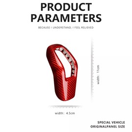 HIBEYO Carbon Fiber Car Shift Knob Head Cover for Land Rover Discovery Sport Plug-in Hybrid Jaguar XEL Range Rover Evoque Car Hand Control Shifter knob Cap Decoration Accessories-Red