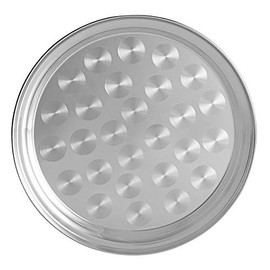 (1-PC- 12") Stainless Steel Round Tray Swirl Pattern Serving Tray