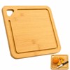 Square Bamboo Cutting Board with Juice Groove, Meat & Vegetable