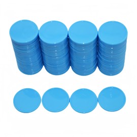 Smartdealspro Set of 100 1 Inch Opaque Plastic Learning Counters Mini Poker Chips Game Tokens with Storage Box (Sky Blue)