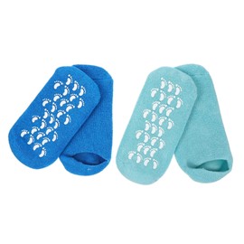 WOONEKY 2 Pairs Moisturizing Foot Socks of Gel Socks for Foot Care Softening and Repairing for Spa Use and Daily Moisturization