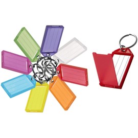 Lucky Line Key Tag with Flap, Split Ring & Paper Insert for Labeling, Key Organization & Identification, Assorted Colors, 25 Pack (6050025)