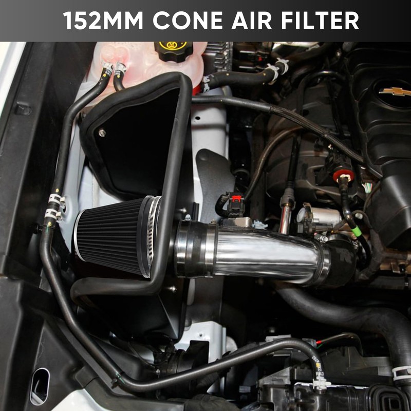 TIEVISHO 6" 152mm Cold Air Intake Filter Clamp-On Replacement High