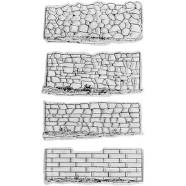 WooYangFun 4 Different Brick Background Clear Stamp for Card Making Decoration and Scrapbooking 11x16cm