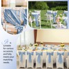 Lumaycens 120 PCS Dusty Blue Satin Chair Sashes Bows Universal