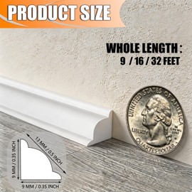Peel and Stick Wall Molding Trim, 1/2 in x 9.84 Ft Flexible TPE Self-Adhesive Baseboard for Wall Corner, Countertop, Window Sill Gap Filling & Seam Cover