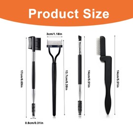 4 Pieces Eyelash Separator, Brow Brush and Eyelash Coil, Eyelash Comb Double Ended for Modifying Eyebrows and Eyelashes, Makeup Tools (Set of 4)