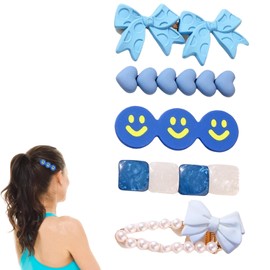 Traziewell Hair Pin Blue Wedding Hair Clips Girls Small White Pearls Hair Clip Set Wedding Hair Clips Elegant Faux Pearl Hair Pins Wedding Bridal Hair Accessories 0826