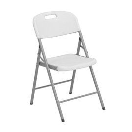 Techni Home Granite White Folding Chairs, 4 Pack Heavy Duty Folding Chair, Durable, & Versatile for Indoor or Outdoor Use, 330 Lb. Weight Capacity, Set of 4 per Box