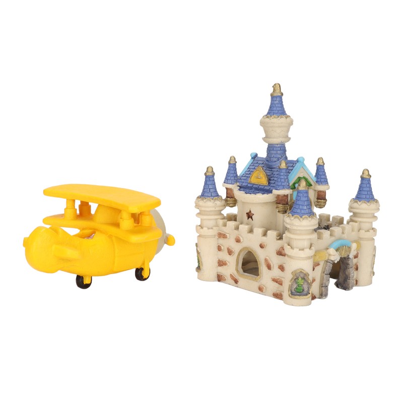 Aquarium Resin Airplane Castle Decoration Simulation Safe Cartoon Fish Tank