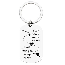 Long Distance Relationship Gifts Keychain for Him Her Valentines Day Gifts for Wife Husband Anniversary Birthday Gifts for Couples Girlfriend Boyfriend Best Friend Long Distance Keychains