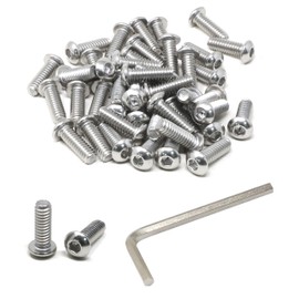iexcell 50 Pcs 1/4-20 x 3/4" Stainless Steel 304 Hex Socket Button Head Cap Screws Bolts Kit