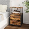 TUTOTAK End Table with Charging Station, Side Table with 2